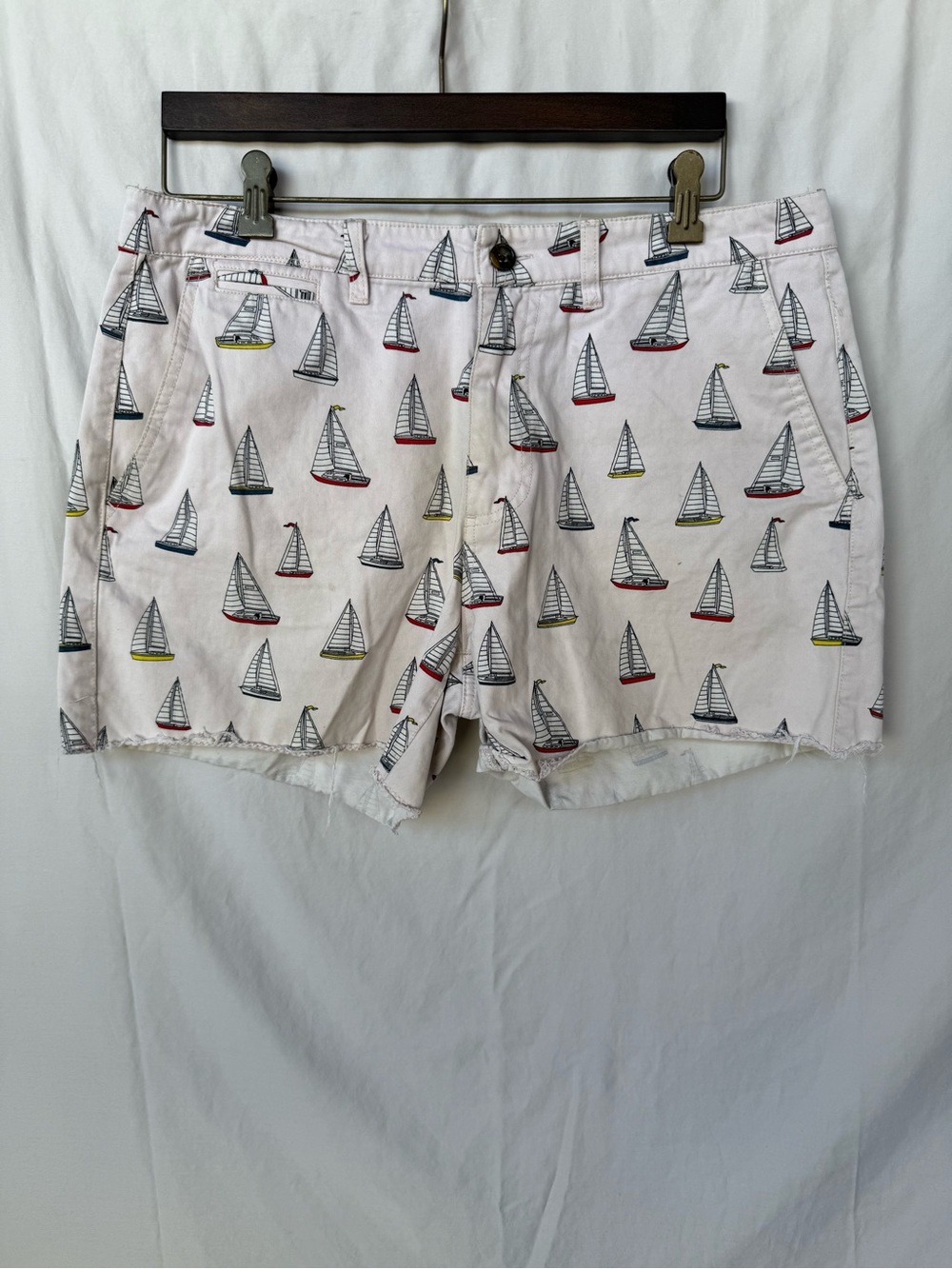 Men's Sailboat Print Casual Shorts - light pink
